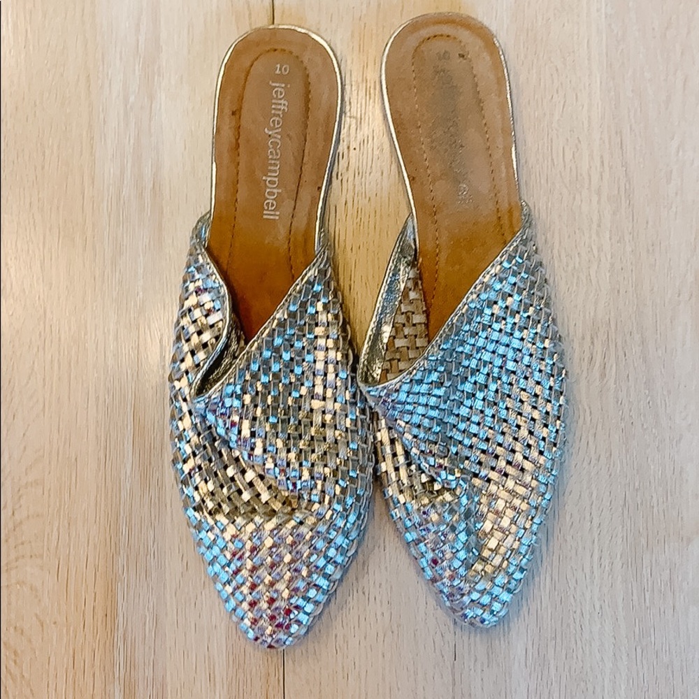Jeffrey Campbell Silver Mules